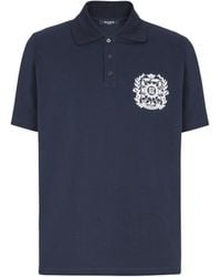 Balmain - Cotton Polo Shirt With Écusson Print - Lyst