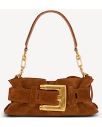 Balmain - Anthem Mini Suede Leather Bag - Lyst