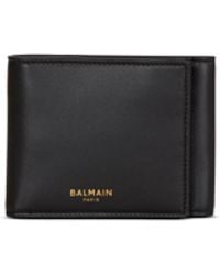 Balmain - Smooth Leather Trifold Wallet - Lyst