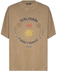 Balmain - T-Shirt With Club Print - Lyst