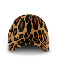 Balmain - Ponyskin-Style Leather Cap With Leopard Pattern - Lyst