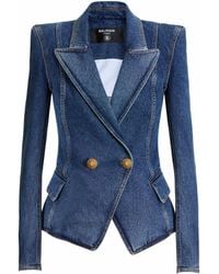 Balmain - Denim 2-Button Jacket - Lyst