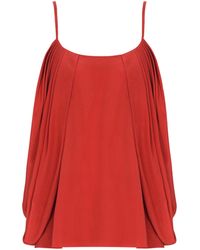 Balmain - Draped Silk Crepe Top - Lyst