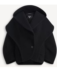 Balmain - Oversized Wool Pea Coat With Hood - Lyst