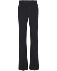 Balmain - Straight-Leg Wool Trousers With Crystal Embroidery - Lyst