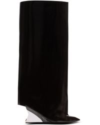 Balmain - Wedge Calfskin Leather Boots - Lyst