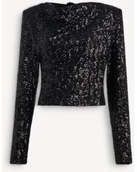 Balmain - Sequinned Top With Bow - Lyst