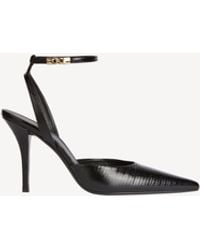 Balmain - Embossed Leather Strappy Pumps - Lyst