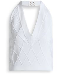 Balmain - Quilted Knit Halterneck Top - Lyst