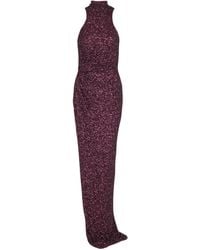 Balmain - High-Neck Sequin Embellished Dress - Lyst