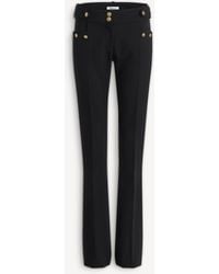 Balmain - Pleated Wool Gabardine Trousers - Lyst