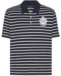 Balmain - Striped College Emblem Polo - Lyst