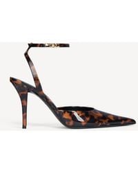 Balmain - Printed Patent Leather Strappy Pumps - Lyst
