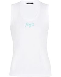 Balmain - Relaxed Tank Top With Paris Brush Print - Lyst