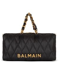 Balmain - Quilted Nylon Travel Bag With Diamond Motif - Lyst