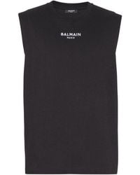 Balmain - Paris Embroidered Vest Top - Lyst