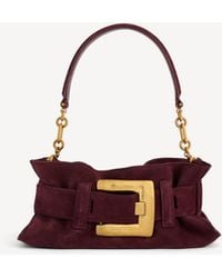 Balmain - Anthem Mini Suede Leather Bag - Lyst