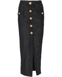Balmain - Midirock Mit Barock-Muster - Lyst