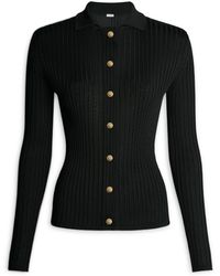 Balmain - Cardigan Boutonné En Maille Côtelée - Lyst