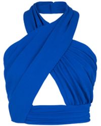 Balmain - Electric Draped Halterneck Cropped Top - Lyst