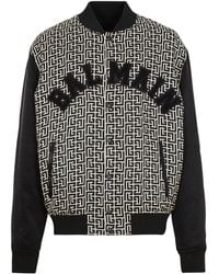 Balmain - Varsity Monogrammed Jacket With Patches - Lyst
