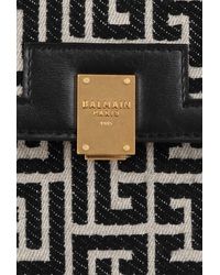 Balmain Bicolor Jacquard Phone Case With Black Leather Panels - White
