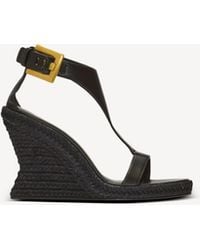Balmain - Anthem Wedge Lambskin Espadrilles - Lyst