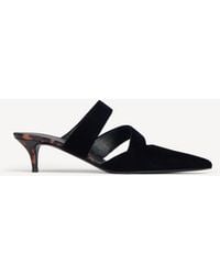 Balmain - Velvet And Printed Patent Leather Mules - Lyst