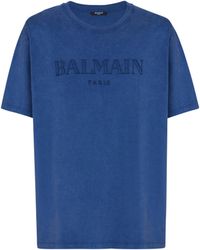 Balmain - Loose T-Shirt With Vintage Embroidery - Lyst