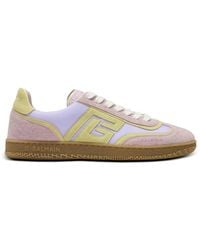 Balmain - Swan Suede And Mesh Trainers - Lyst