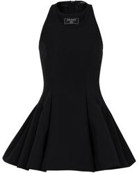 Balmain - Robe Évasée À Plis En Grain De Poudre - Lyst