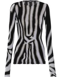 Balmain - Zebra-Print Velvet Bodycon Top - Lyst