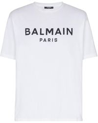 Balmain - T-Shirt With Paris Print - Lyst