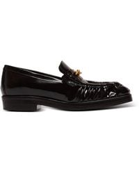 Balmain - Sync Glazed Leather Loafers - Lyst