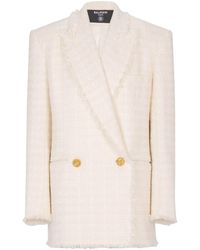 Balmain - 2-Button Tweed Jacket - Lyst