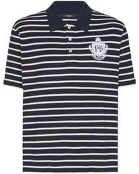 Balmain - Striped College Emblem Polo - Lyst