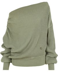 Balmain - Drapierter, Asymmetrischer Pullover Aus Seide - Lyst