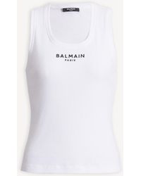 Balmain - Paris Embroidered Vest Top - Lyst