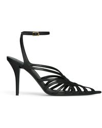 Balmain - Smooth Leather Cage Sandals - Lyst