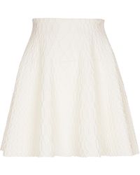 Balmain - Flared Crocodile-Knit Skirt - Lyst