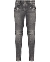 Balmain - Slim-Fit Biker Trousers - Lyst