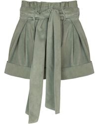 Balmain - Suede High-Waisted Shorts - Lyst