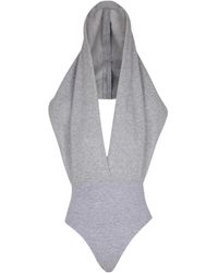 Balmain - Draped Bodysuit With Hood - Lyst