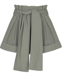 Balmain - Cotton Gabardine High-Waisted Shorts - Lyst