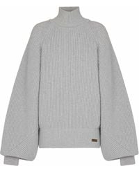 Balmain - High-Neck Ribbed Knit Jumper - Lyst