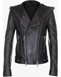 balmain biker leather jacket