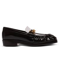 Balmain - Sync Glazed Leather Loafers - Lyst