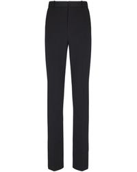 Balmain - Wool Darted Trousers - Lyst