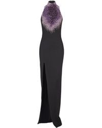 Balmain - Milano Jersey Dress With Amethyst Embroidery - Lyst