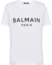 Balmain - T-Shirt With Paris Print - Lyst